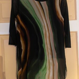 Alfani Multicolor Sheer Tunic Top